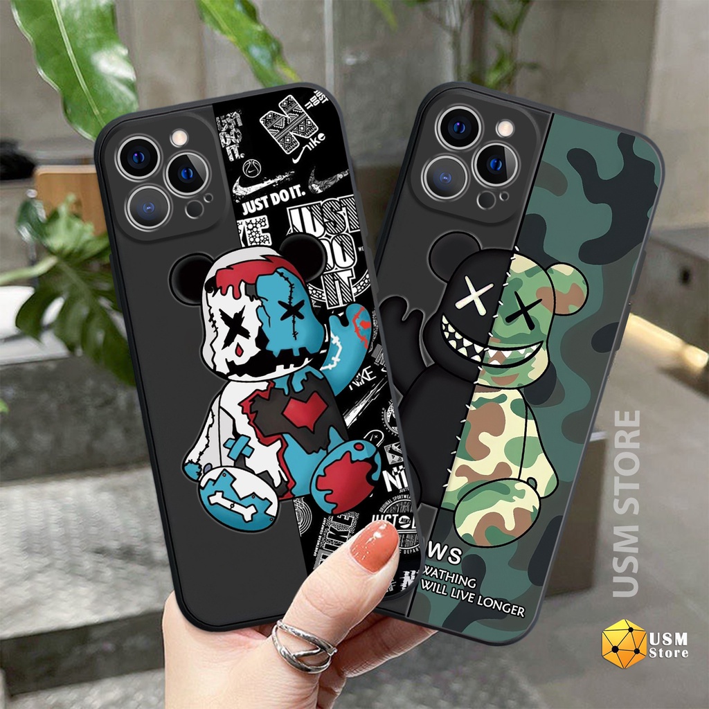 Ốp lưng in nổi Bear iphone 6/6P/7/8/7P/8P/XS/XSMax/XR11/11Pro/11Promax/12/12Mini/12Pro/12Promax/13/13Pro/13Pmax/13Mini