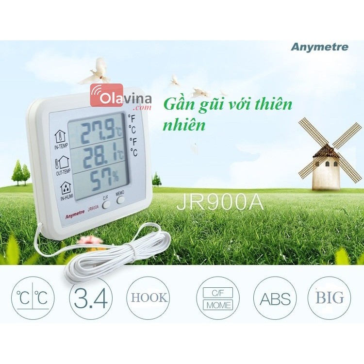 Nhiệt ẩm kế điện tử JR900A hàng chính hãng