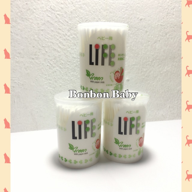 Bông tăm sơ sinh Nhật Life thân giấy
