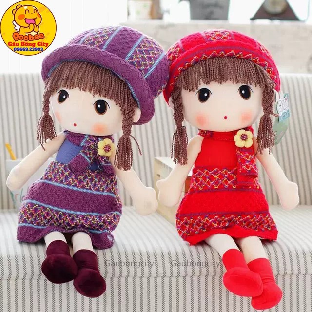 Búp Bê Nhồi Bông Đội Mũ Váy Hoa Tim Gấu Bông barbie xinyi elsa bjd lol cho em bé xinh xắn 45cm 50cm 60cm 70cm 75cm 80cm