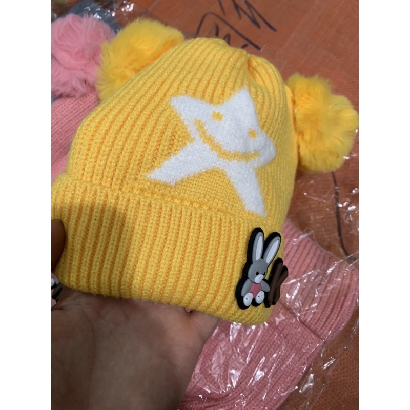 Mũ len quả bông cho bé từ 5 tháng-4 tuổi