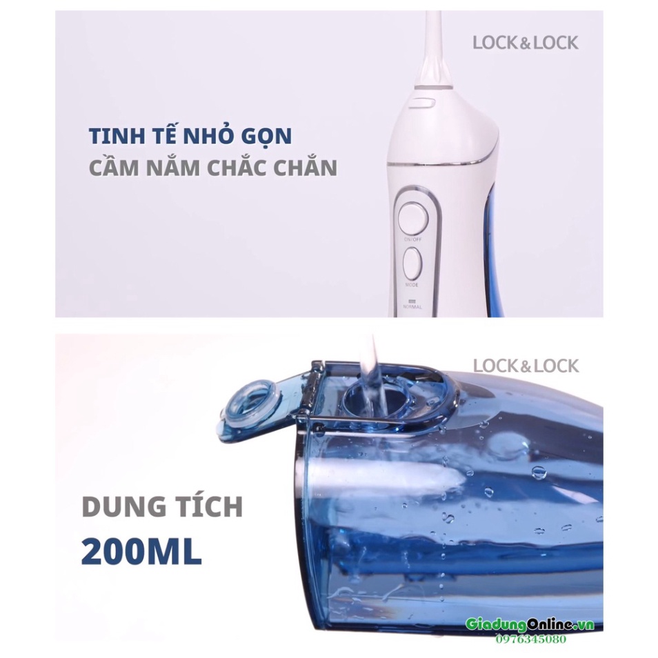 [Lock&amp;Lock] Máy Tăm Nước Không Dây Cordless Oral Irrigator ENR156BLU