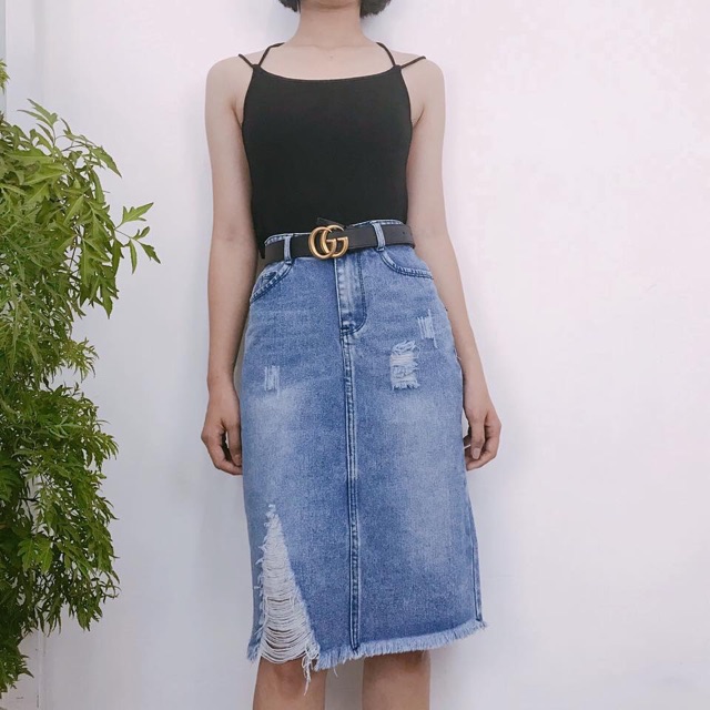Chân váy jean dài rách 1812 | BigBuy360 - bigbuy360.vn