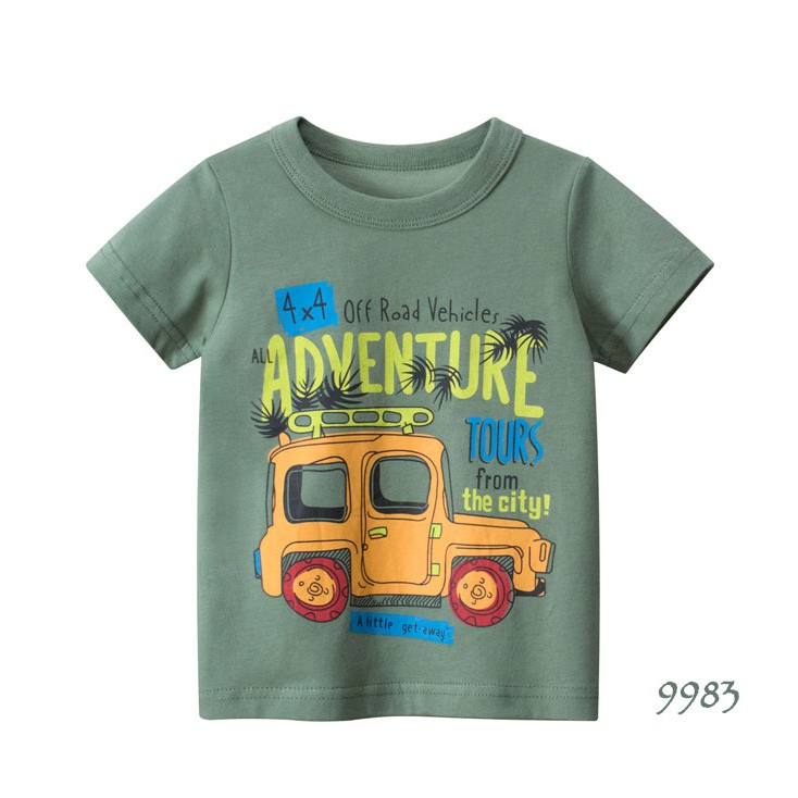 Áo thun cộc tay chất cotton bé trai từ 2-7 tuổi