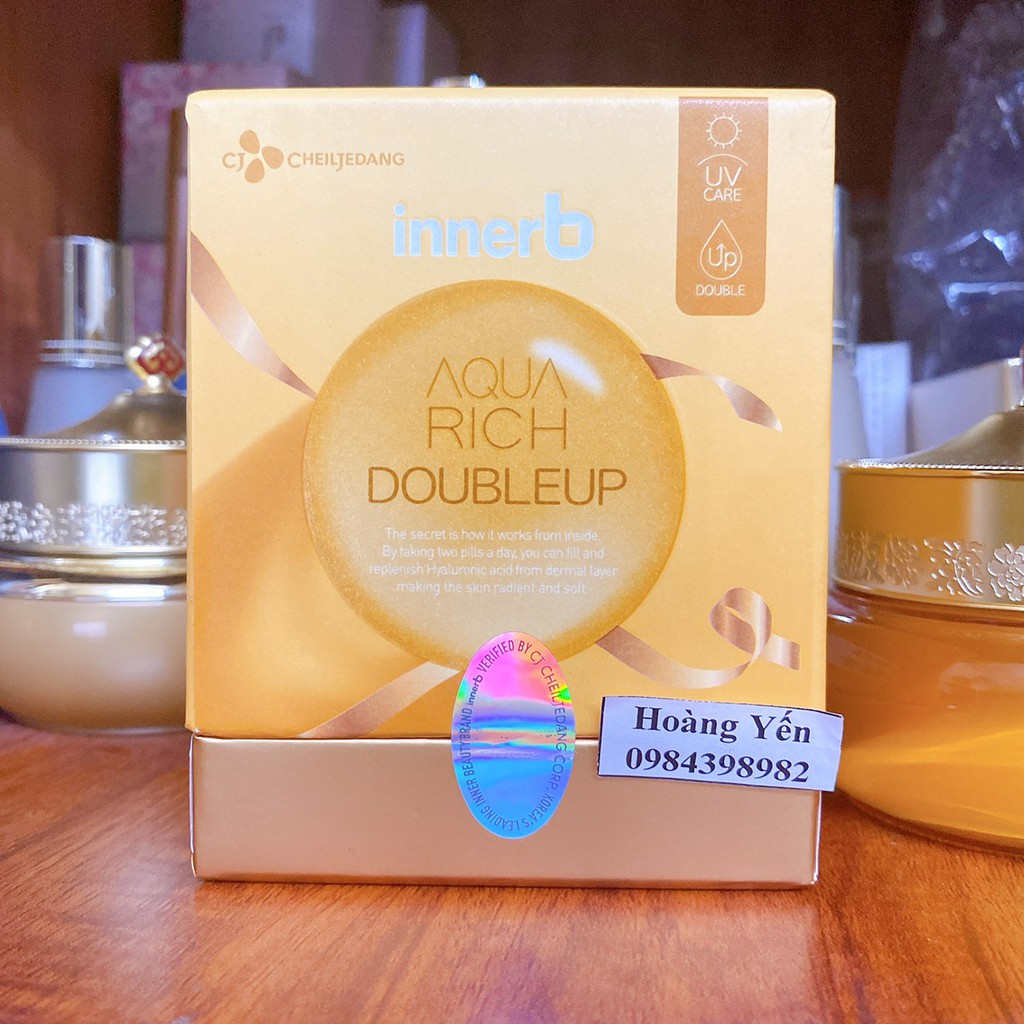 [TẶNG QUÀ]Thực phẩm bảo vệ sức khỏe INNERB AQUA RICH DOUBLEUP (Hộp 70 viên)-date 2023