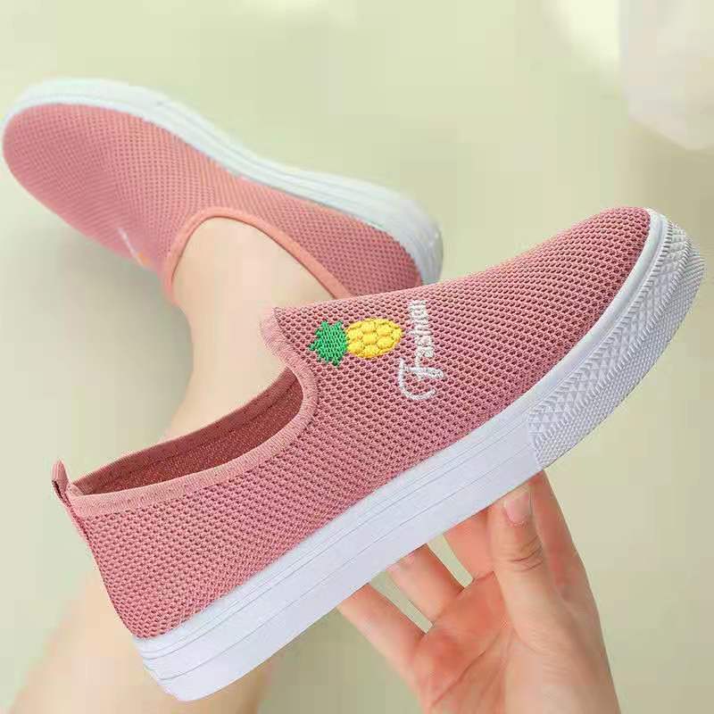 Giày Lười Vải Canvas Cổ Thấp Mũi Tròn Thời Trang Xuân Thu Cho Nữ