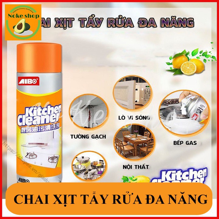 Bình xịt bọt tuyết tẩy rửa siêu sạch mầu cam kitchen cleaner nhà bếp 500ml