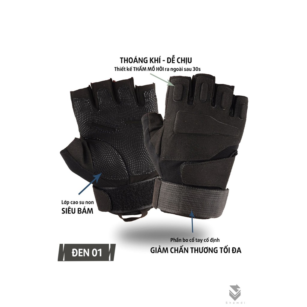 Găng tay phượt, bảo hộ xe máy Blackhaw cụt ngón - Găng Tay Thể Thao Chuyên Phượt Vải Dày, Bền, Thấm Mồ Hôi Tốt