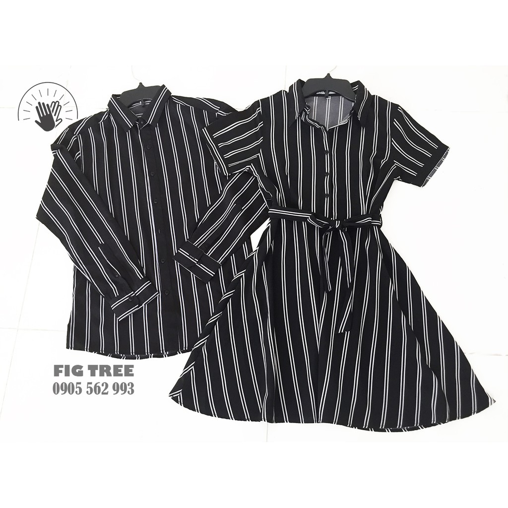 SƠ MI CẶP 155A ĐEN SỌC TRẮNG THỜI THƯỢNG