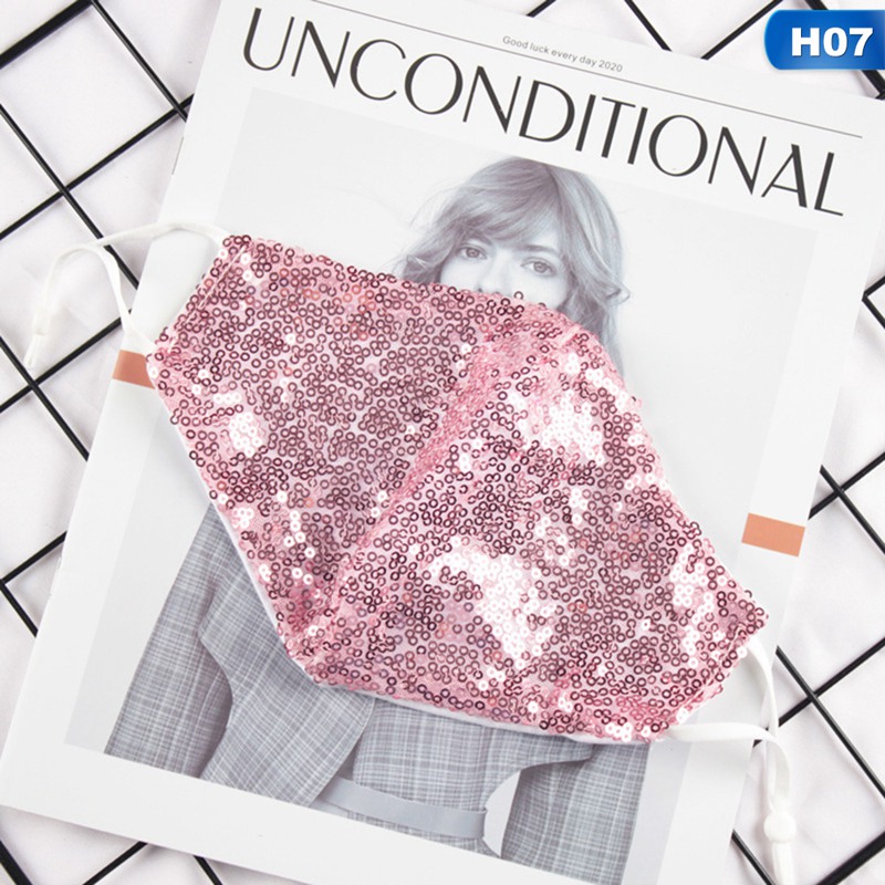 Khẩu trang chống bụi có thể giặt trang trí kim tuyến lấp lánh sành điệu | BigBuy360 - bigbuy360.vn