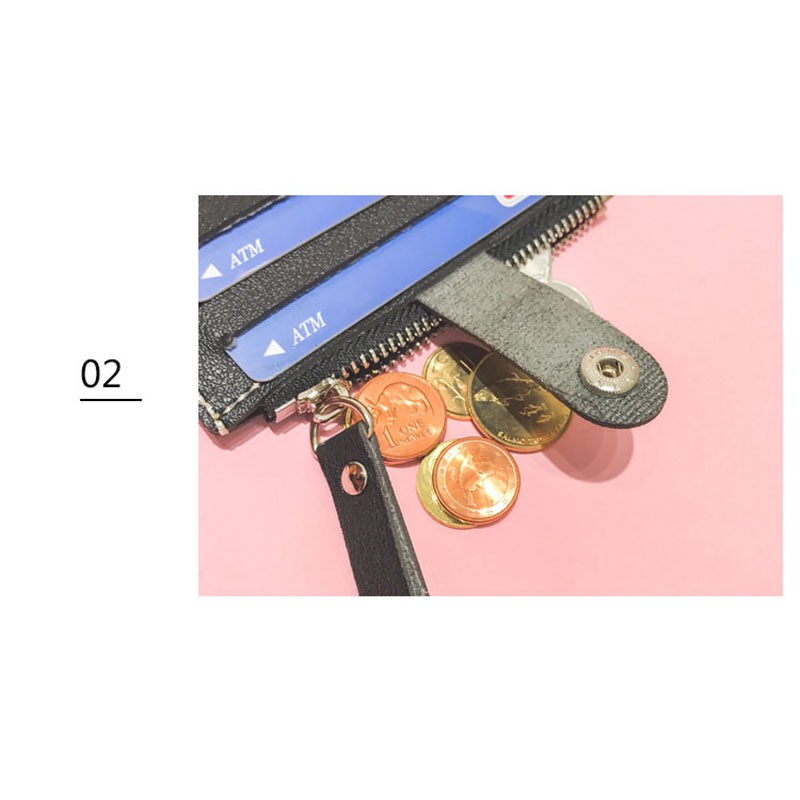 Ví Ngắn Mỏng Đựng Tiền Xu Có Khóa Kéo Dành Cho Nữ
