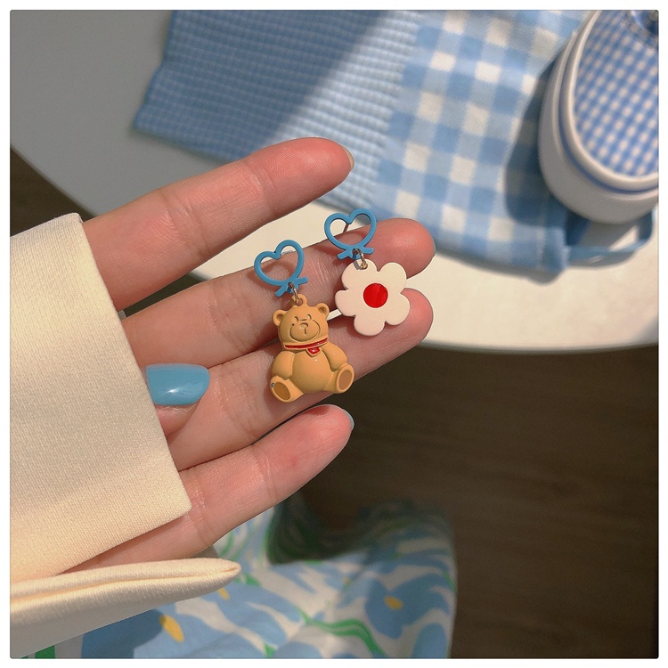 IF ME Khuyên tai hình gấu và hoa dễ thương ngọt ngào cho nữ