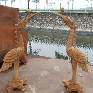 Hạc thờ gỗ mít ta cao 61
