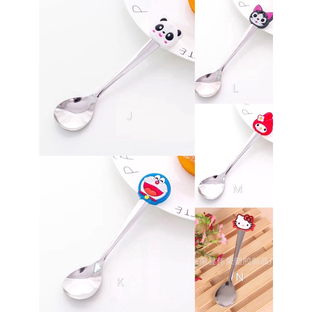 Muỗng inox mẫu hoạt hình doraemon/ hello kitty đáng yêu