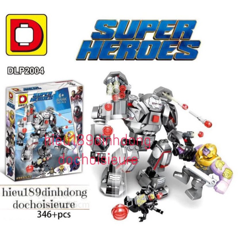 Lắp ráp xếp hình not Lego 76124 , DLP2004 : War Machine Buster Người sắt ironman End Game 346+ mảnh
