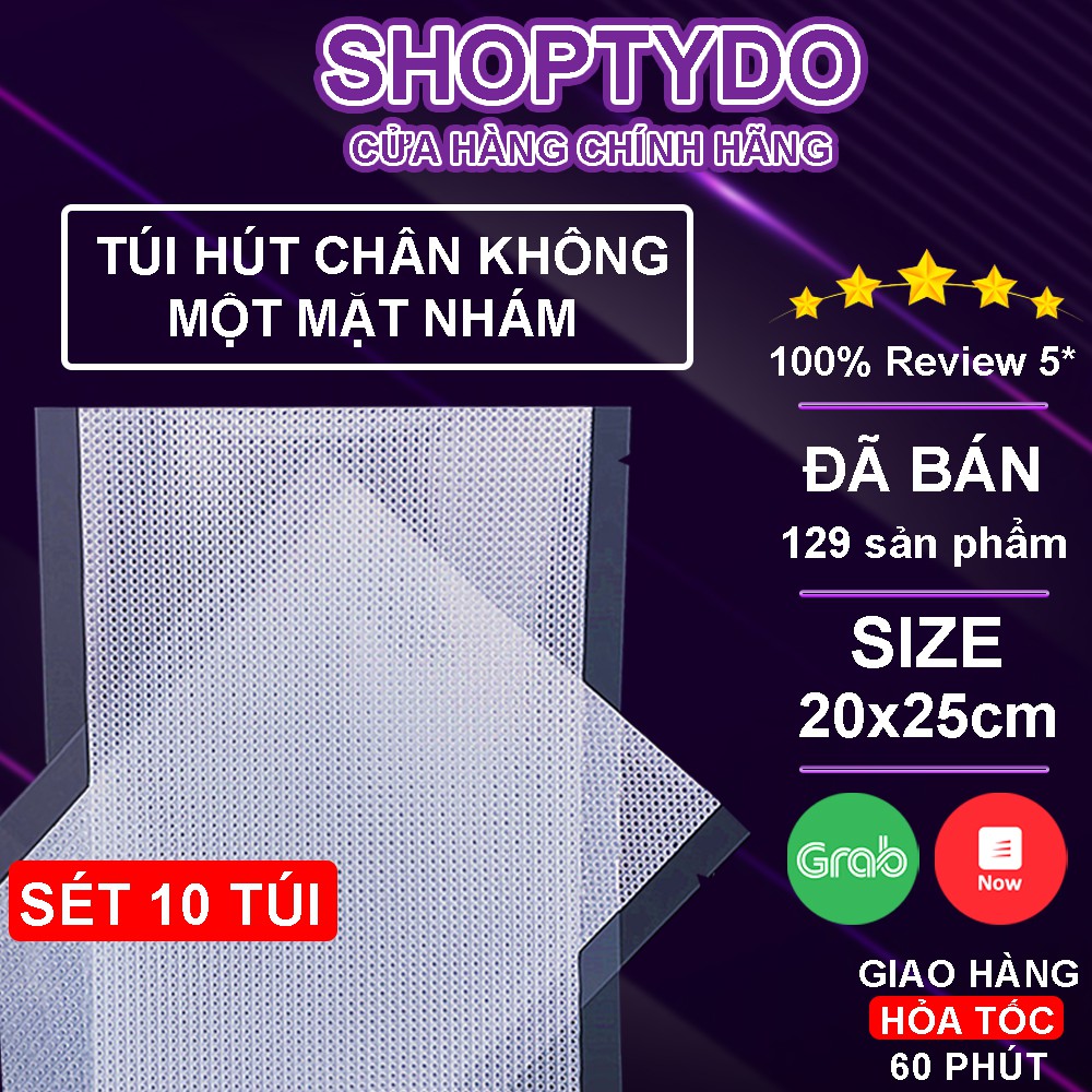 Túi hút chân không thực phẩm một mặt nhám SHOPTYDO set 100 túi dùng được cho tất cả các loại máy hút chân không