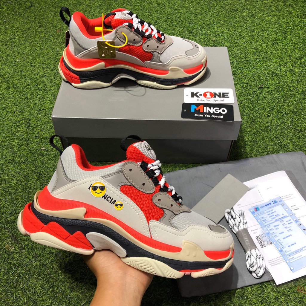 Giày thể thao 3 len Đỏ Ghi New size nam nữ 36-44, full phụ kiện