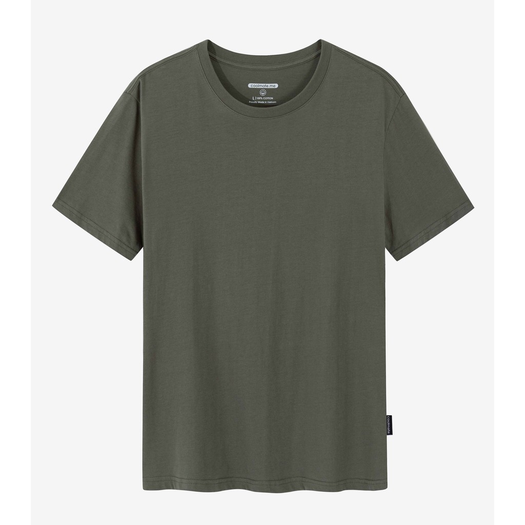 Áo thun nam 100% Cotton Coolmate Basics màu RÊU BỤI thương hiệu Coolmate