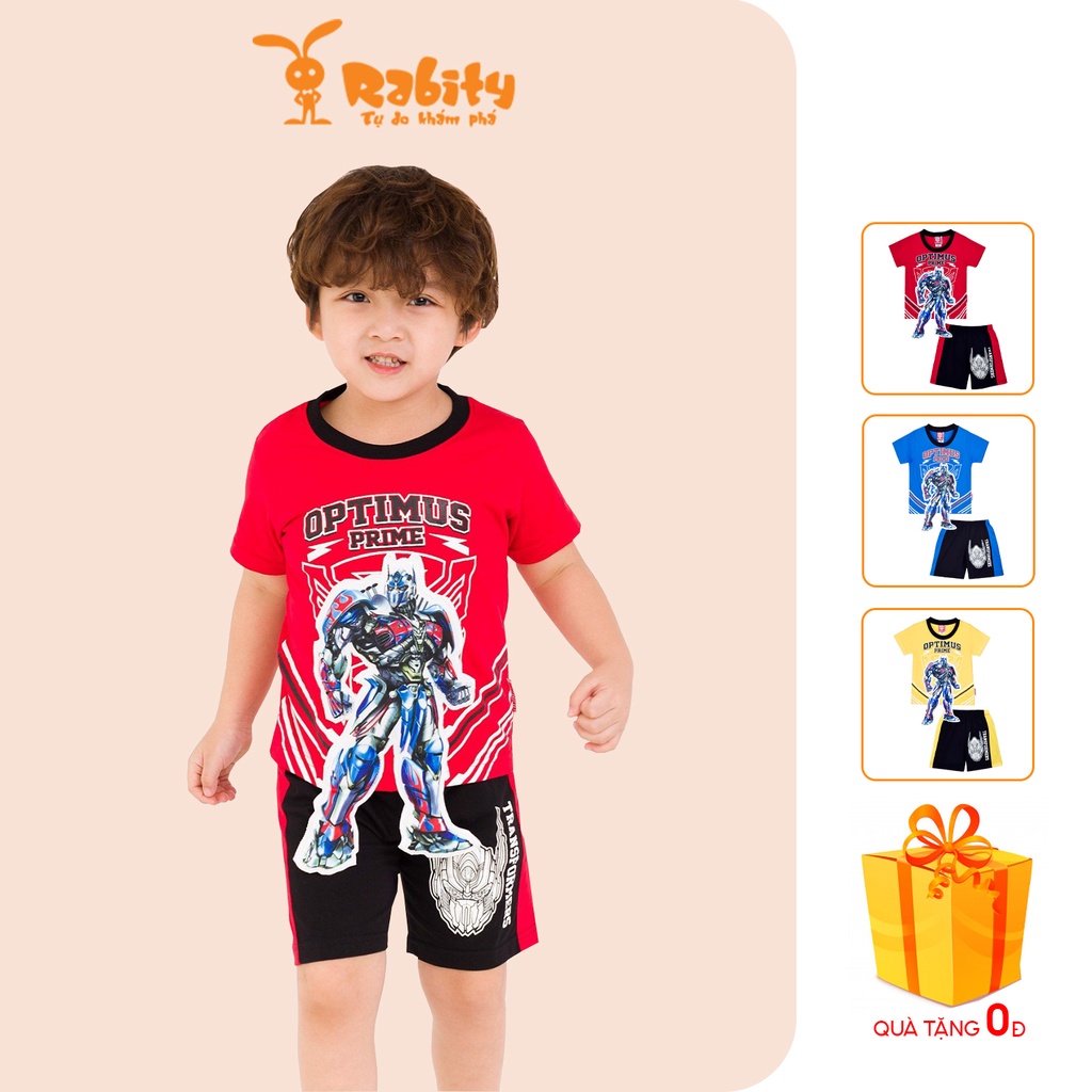 Bộ quần áo bé trai ngắn tay RABITY siêu nhân Tranformer hàng nhập khẩu 30062