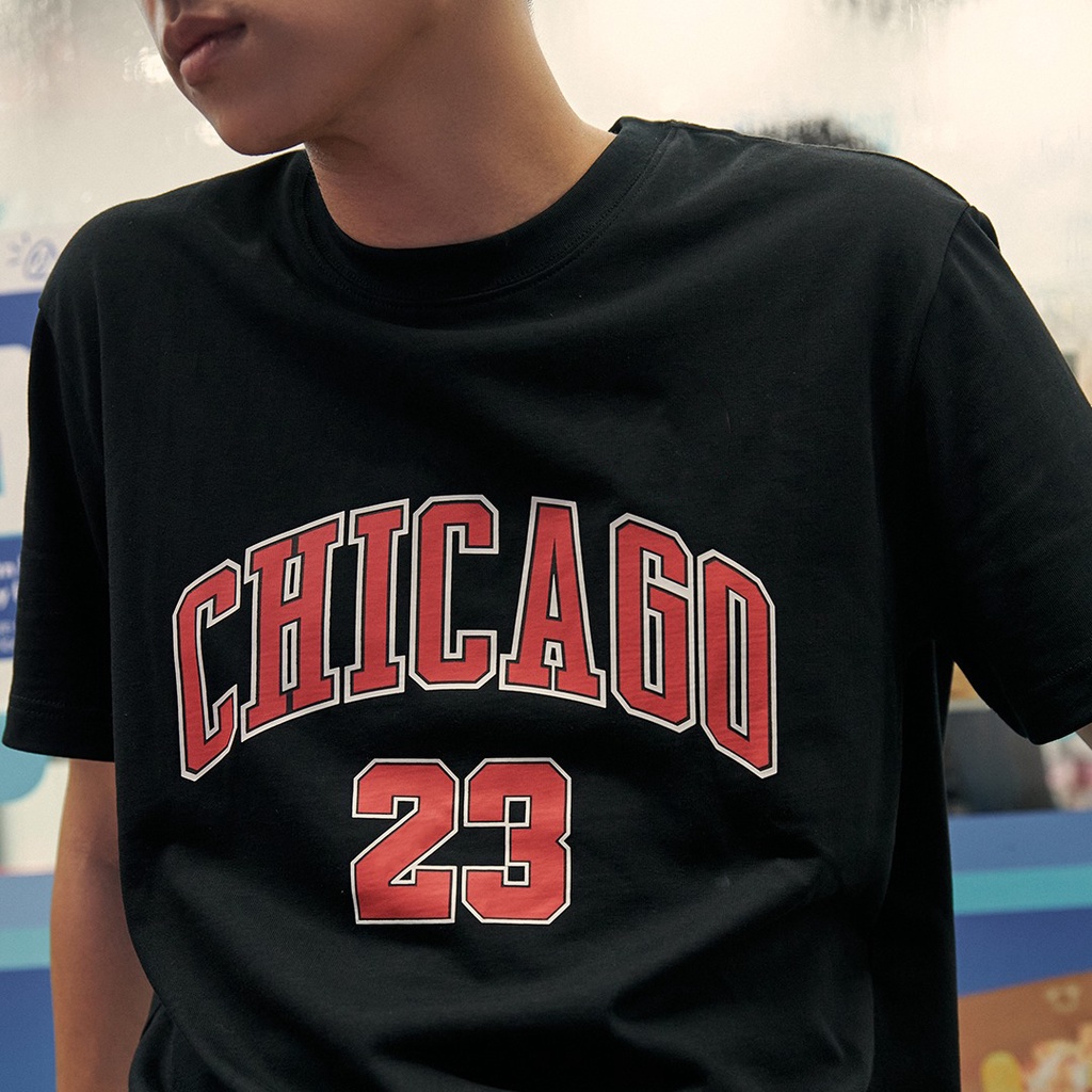 Áo thun tay lỡ nam nữ in chữ Chicago , Vải Cotton Form Oversize - SELECTED.STORE