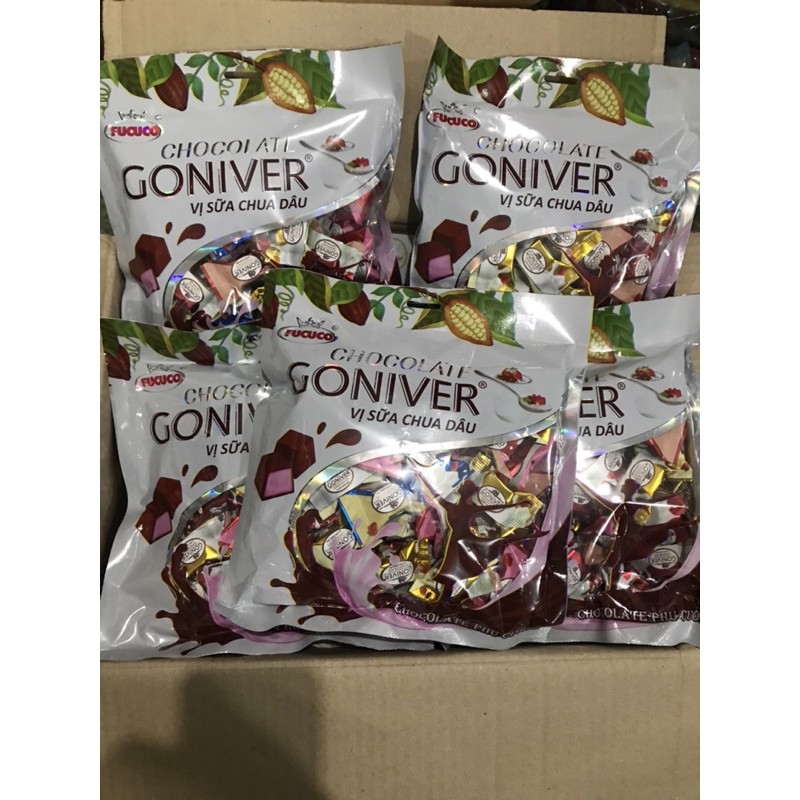 Kẹo Chocolate Vị Sữa Chua Dâu GONIVER Phú Cường 350gr