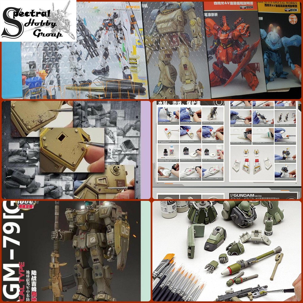 Sách hướng dẫn làm mô hình gundam gunpla paint brush draw book các loại