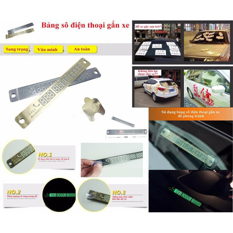 GI Bảng ghi số điện thoại gắn kính ô tô lúc đỗ xe 3132 7