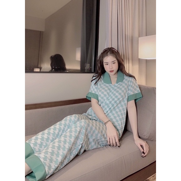 Bộ chữ cổ sen tay ngắn quần dài cao cấp