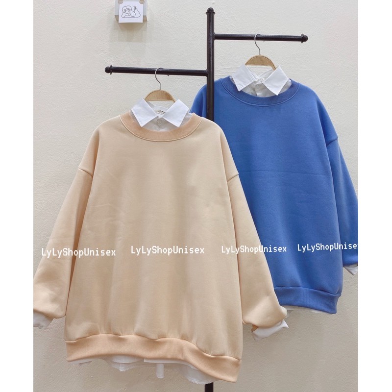 Áo nỉ Sweater nam nữ LylyshopUnisex, chất vải nỉ lót bông oversize dáng rộng phong cách unisex không kèm sơ mi | BigBuy360 - bigbuy360.vn