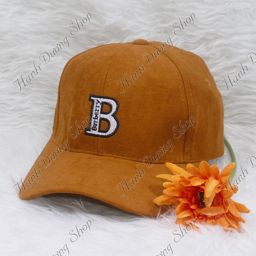 Nón kết nhung mũ lưỡi trai thêu chữ B sớ nhuyễn phong cách thời trang phù hợp cả nam lẫn nữ