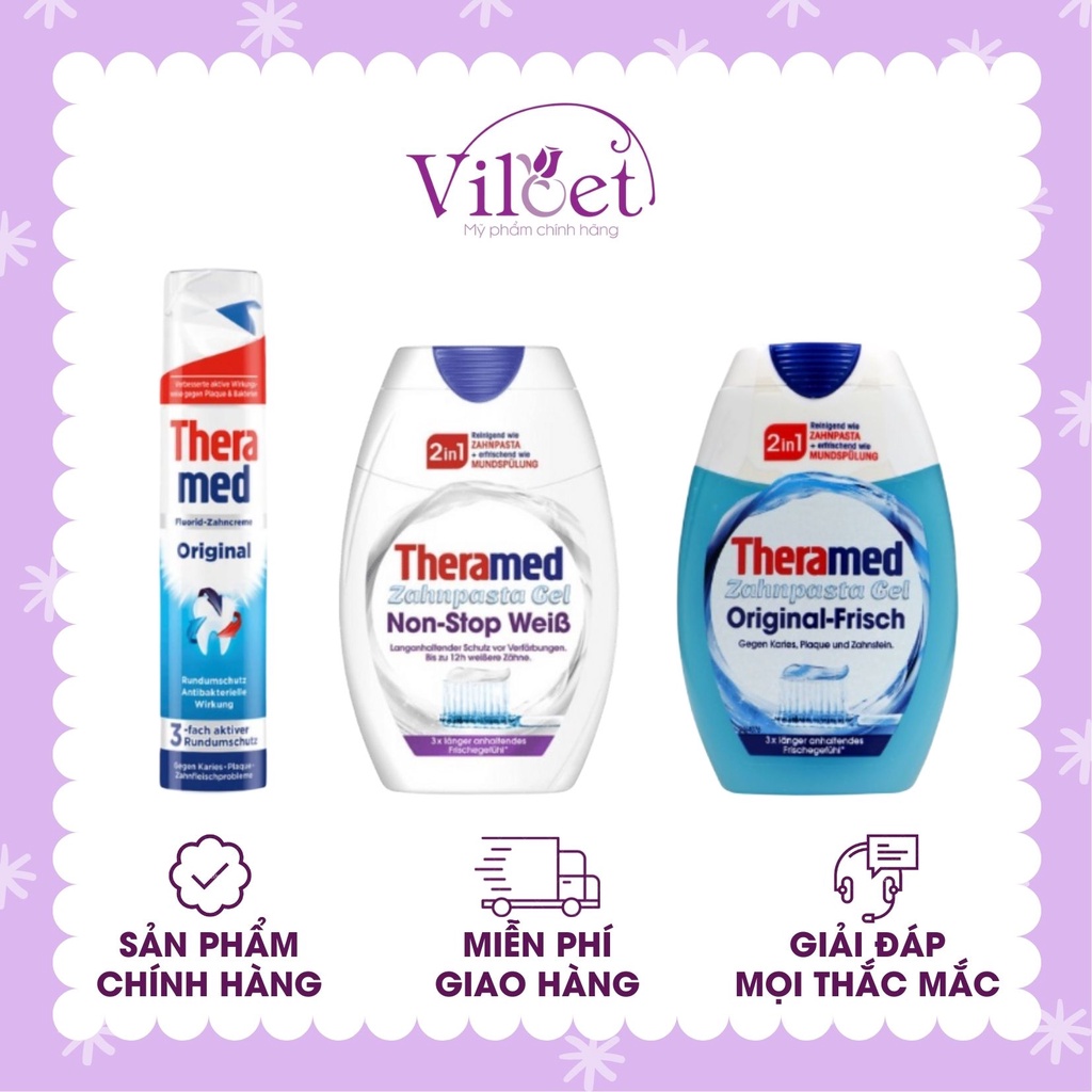 Kem đánh răng trắng răng Theramed Đức trắng răng tự nhiên, thơm miệng