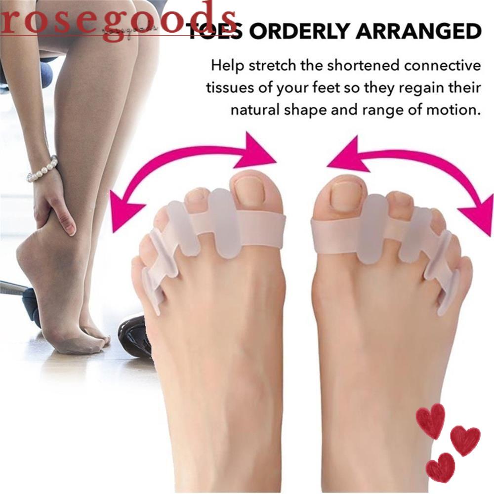 ☆Hoa Hồng☆ 1 Cặp Dụng Cụ Tách Ngón Chân Giảm Đau Bằng Silicone Tiện Dụng