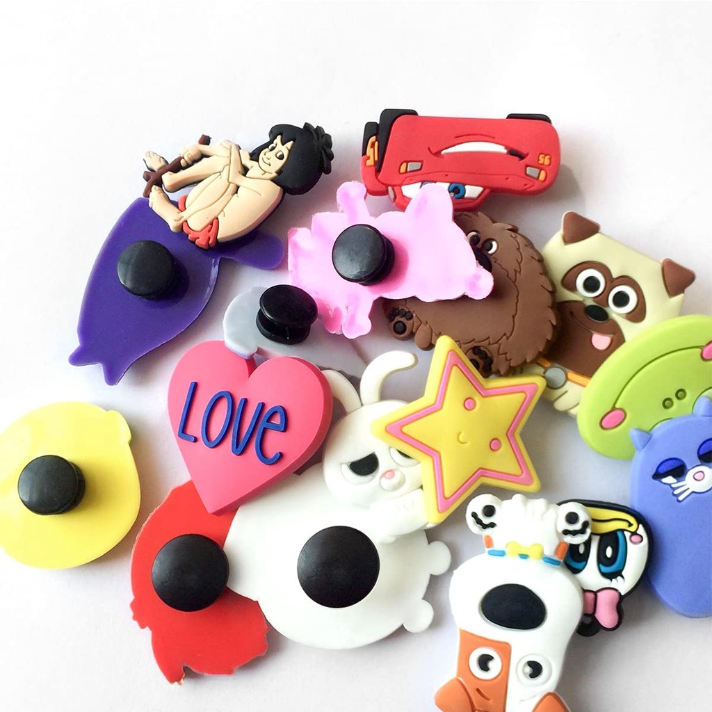 sticker gắn dép cross charm gắn dép crosscrocs sticker 15 Nút Hình Gấu Màu Xám Cho Xăng đan Bé Gáishoes sticker Accessories Stickers Sandals Shoe Decoration