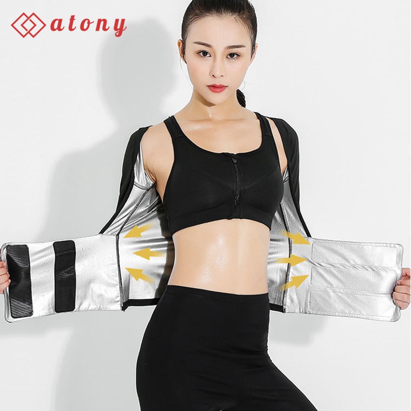 Bộ Đai Quấn Nóng Giảm Mỡ Bụng ATONY, Đai Nịt Bụng Giảm Eo, Tan Mỡ Cao Cấp - Set 2: Áo Đai Lửng + Quần Giảm Mỡ