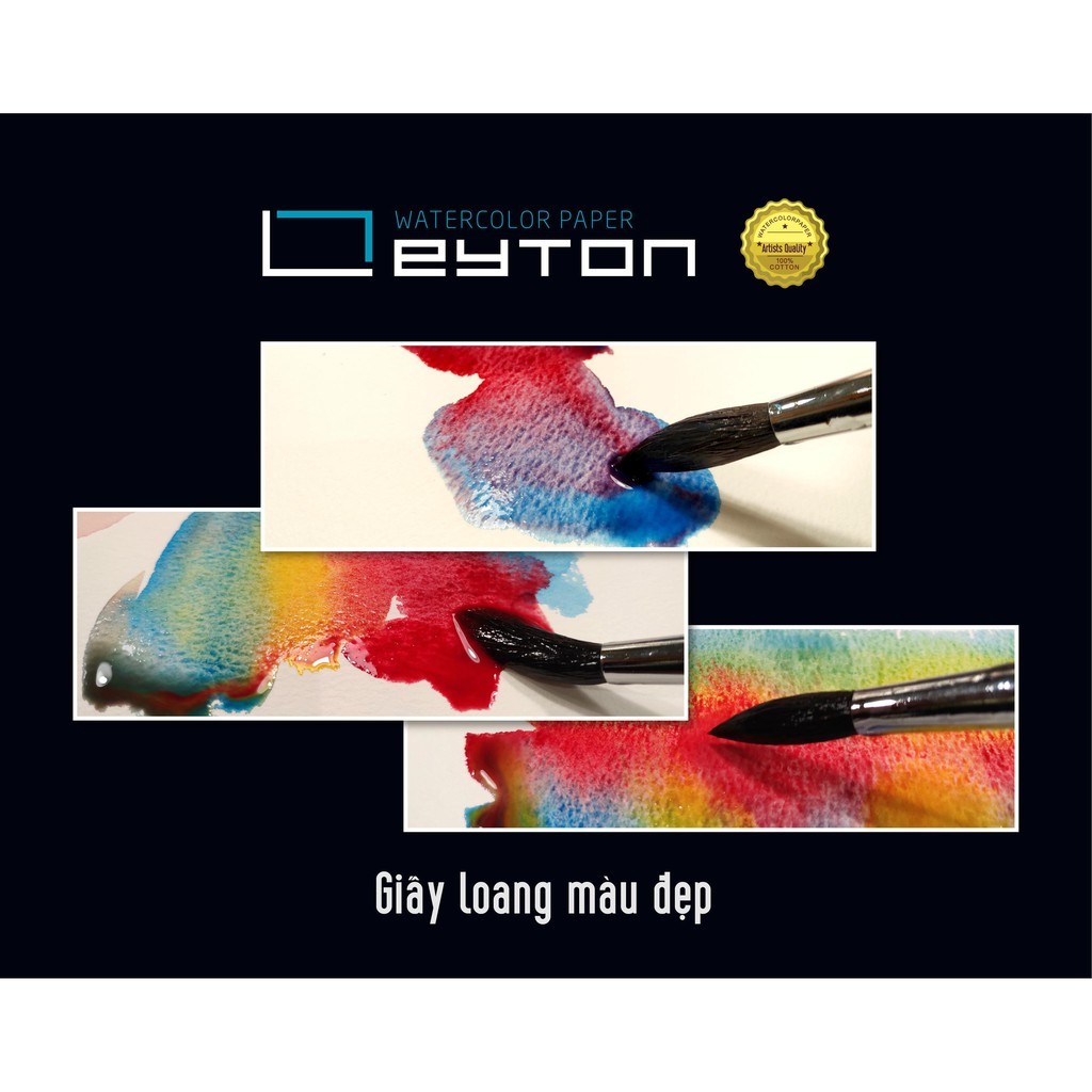 Giấy vẽ màu nước LEYTON (túi lẻ 10 tờ) 100% cotton