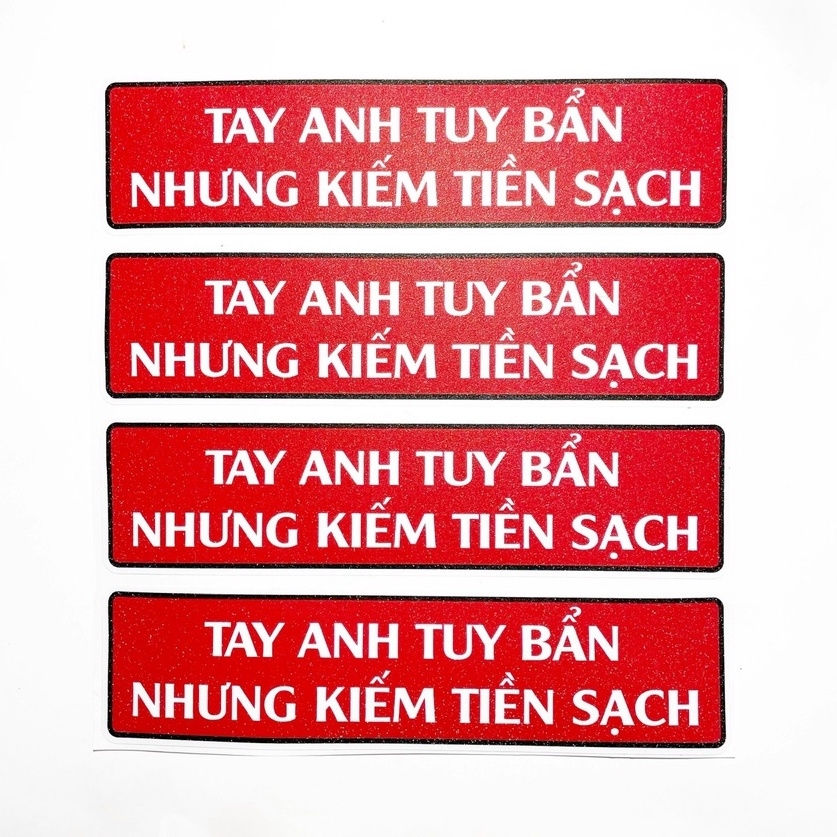 Combo 6 Chữ Tay Bẩn Kiếm Tiền Sạch, Tem trang trí xe tải [kèm quà tặng 10k]
