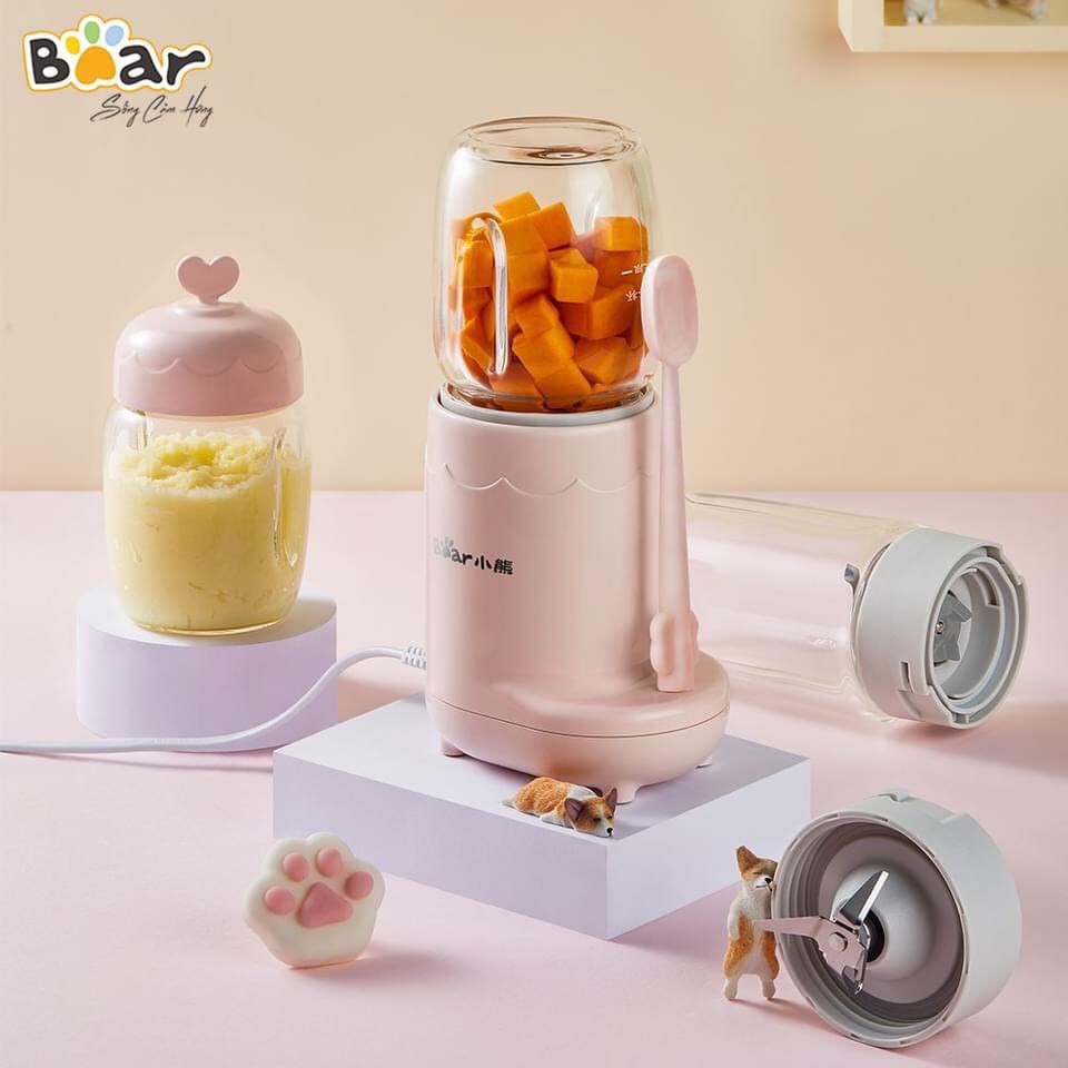 Chính hãng : Máy xay đa năng Bear 3 cối thủy tinh