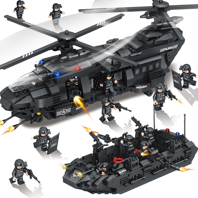 Bộ Đồ Chơi Lắp Ghép Trực Thăng Vận Tải Khổng Lồ CH-47 CHINOOK, Bộ LeGo Tàu Tuần Tra