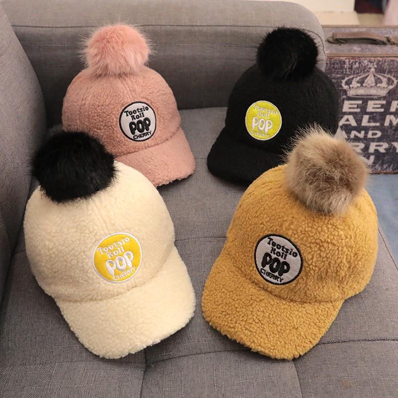 Nón kết phối lông thú phong cách Hàn Quốc cho bé