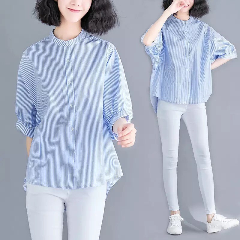 Áo sơ mi công sở ❣️FREESHIP❣️ÁO SỌC BỤI BỤI FORM RỘNG- Hàng thiết kế chuẩn