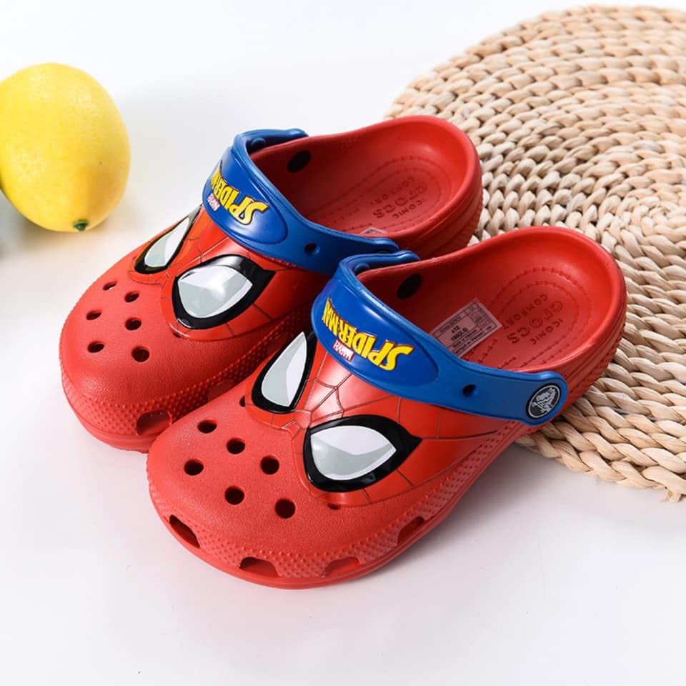Dép Cross cho bé trai Band Classic Croos Spider Man Kids Hàng Chính Hãng Size 24 Đến 35 - Tặng 6 sticker