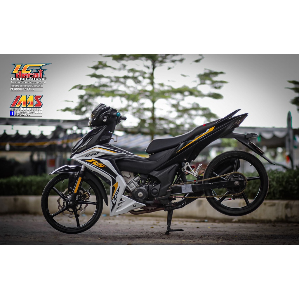 Tem /decal Rời Dán Xe Winner 150 Mẫu Chữ RS Trắng Vàng Đen Cực Đẹp, Hàng 3 Lớp Chất Lượng Cao Không Bay Màu