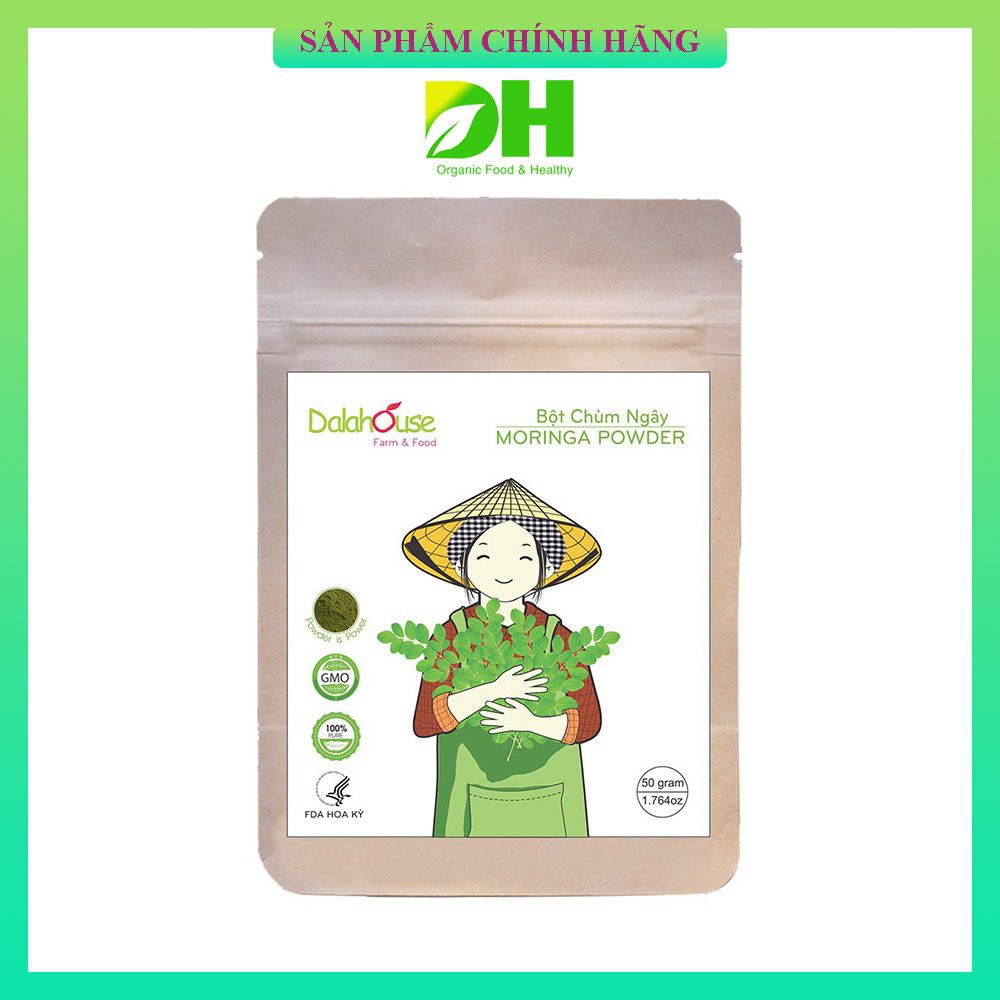 Bột Chùm Ngây Nguyên Chất sấy lạnh Dalahouse 50g - Bột ăn dặm cho bé