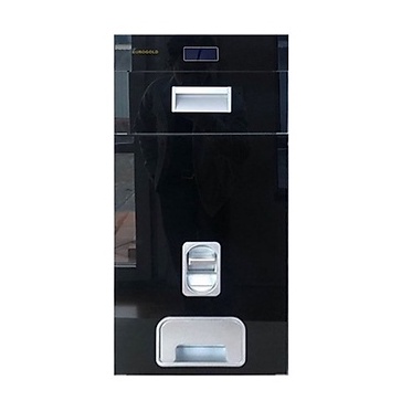 Thùng Đựng Gạo B311 Màu Đen Mặt Gương Chất Liệu Inox Có Nút Nhấn Cao Cấp - Hàng Chính Hãng