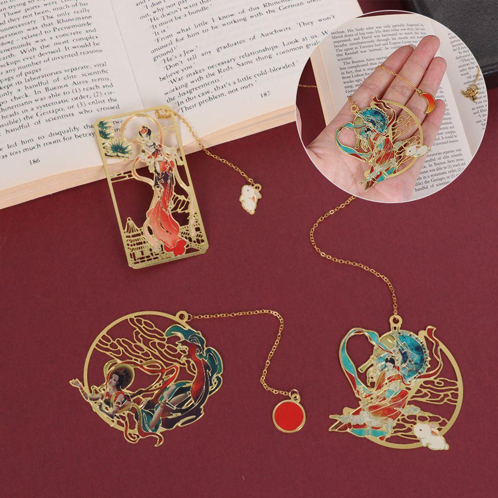 PISTA Thẻ Đánh Dấu Trang Sách Bằng Đồng Thau Phong Cách Trung Hoa Cổ Điển