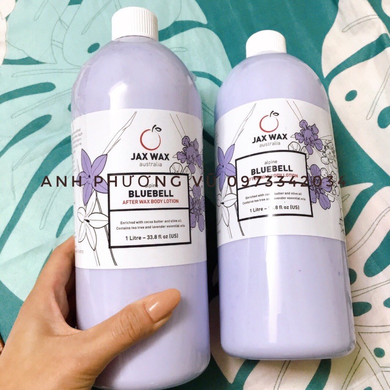 Lotion Bluebell dưỡng da wax chuyên dụng, dịu da, ngừa lông mọc ngược jaxwax mùi oải hương