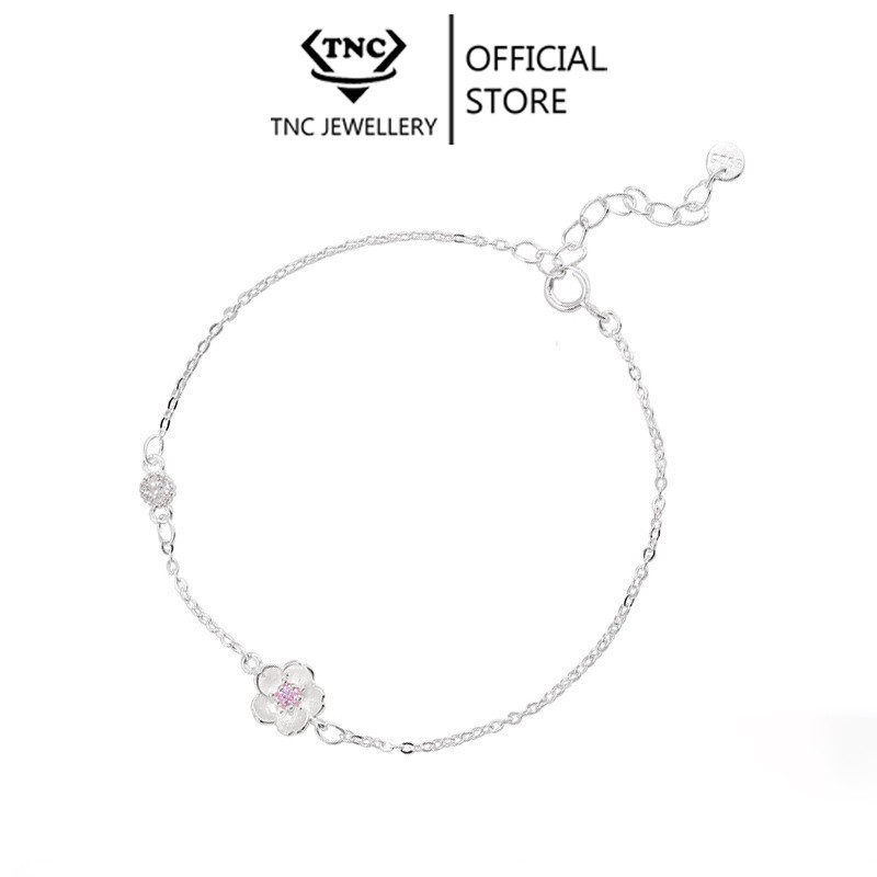 Lắc tay bạc nữ hoa anh đào thiết kế đơn giản - Trang sức TNC jewellery