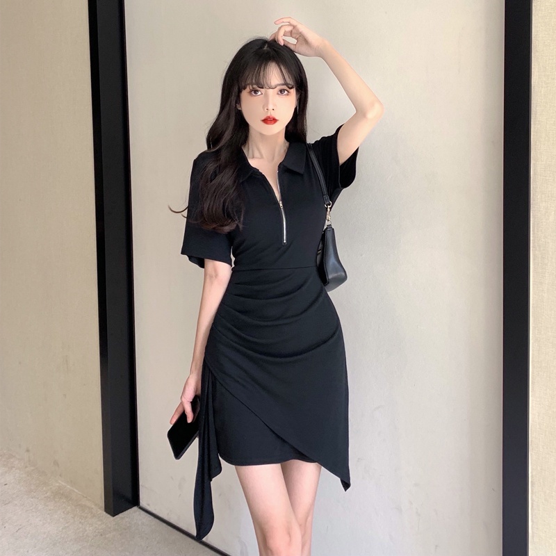 Đầm Cổ polo Tay Ngắn Dáng Ôm Phong Cách Mỹ Thời Trang Mùa Hè Xinh Xắn Cho Nữ 6211
