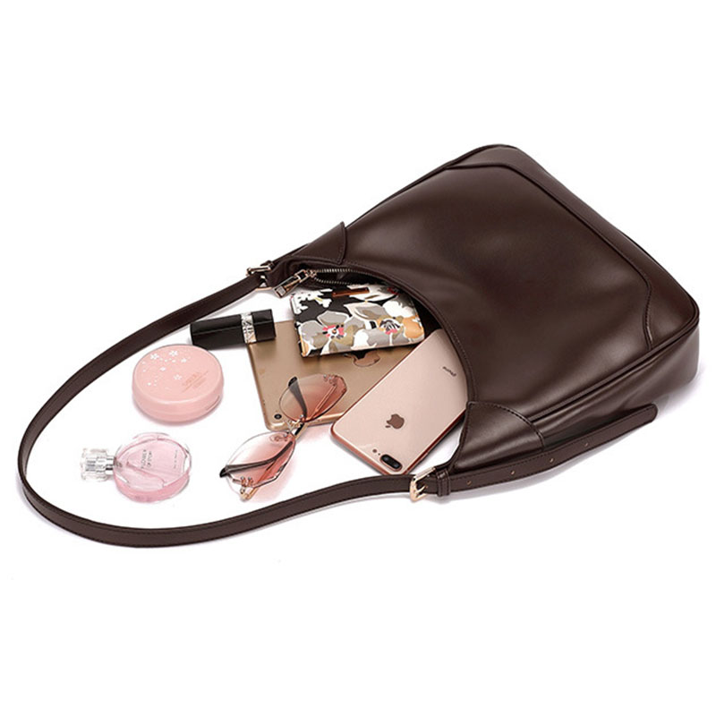 Ielgy Túi tote Một Bên Vai Sức Chứa Lớn Hình Bánh Bao Có Khóa Kéo Thời Trang Xu Hướng Cho Nữ