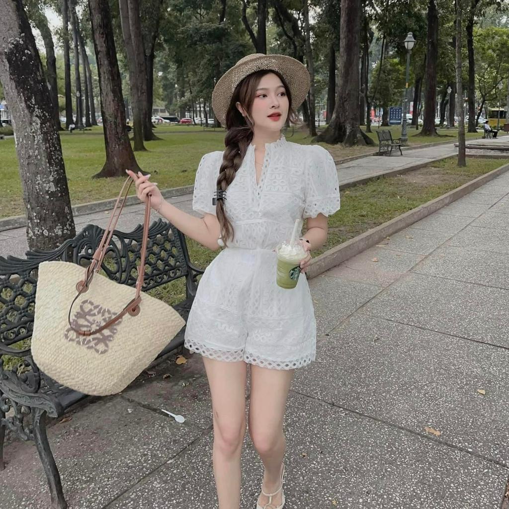 SET ÁO REN TAY PHỒNG KÈM SHORT